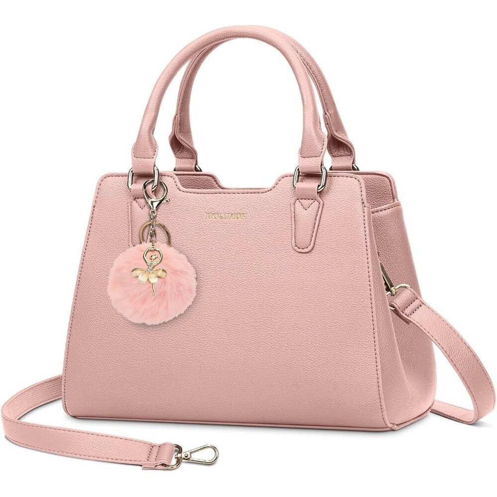 Women Pink PU leather Top-Handle Waterproof Anti Theft Leather Purse Handbag